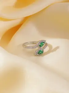 DressBerry Women Stone-Studded Adjustable Finger Ring