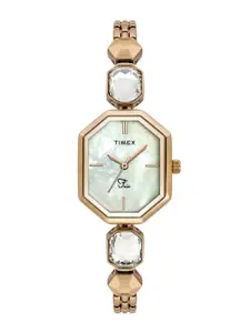 Timex Women Brass Dial & Stainless Steel Bracelet Style Straps Analogue Watch TWEL21101