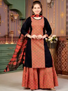Sangria Girls Ethnic Motifs Printed Straight Kurta