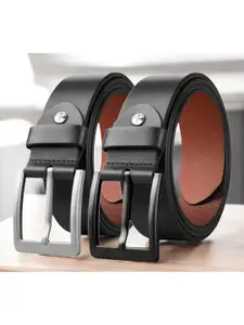 The Roadster Lifestyle Co Men Set Of 2 Leather Formal Belts
