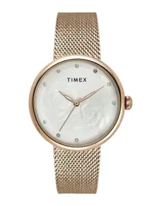 Timex Women Dial & Stainless Steel Bracelet Style Straps Analogue Watch TWEL19302