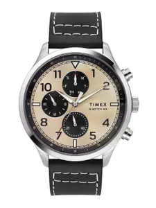 Timex Men Patterned Dial & Leather Straps Analogue Multi Function Watch TWEG23900