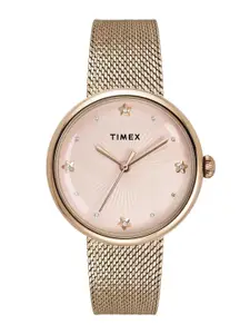 Timex Women  Stainless Steel Bracelet Style Straps Analogue Watch TWEL19304