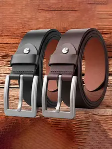 The Roadster Lifestyle Co. Men Set Of 2 Leather Formal Belts