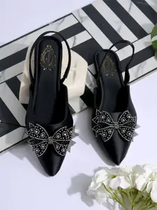 Shoetopia Women Embellished Party Mules Flats