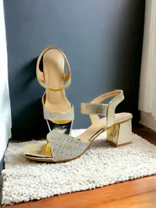 FABBMATE Embellished Party High-Top Comfort Peep Toes