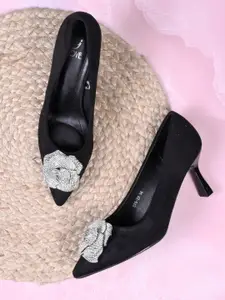 Jove Women Embellished Slim Heeled Pumps