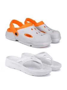 BERSACHE Men Pack of 2 Self Design Clogs