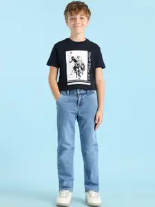 U.S. Polo Assn. Kids Boys Relaxed Fit Light Fade Cotton Jeans