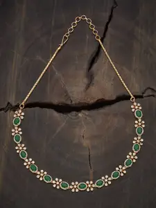 Kushal's Fashion Jewellery Gold-Plated Cubic Zirconia Studded Necklace