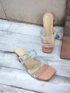 FABBMATE Pack Of 2 Embellished Party High-Top Comfort Peep Toes