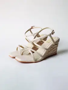 House of Prisca Women Open Toe Wedge Sandals with Buckles