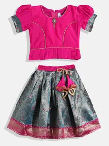 Sangria Girls Woven Design Silk Lehenga With Choli