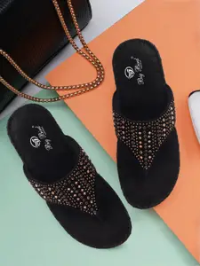 BIG BIRD FOOTWEAR Women Embellished Round Toe Comfort Sandals