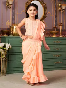 Sangria Girls Sequinned Embroidered Lehenga Choli With Attached Dupatta