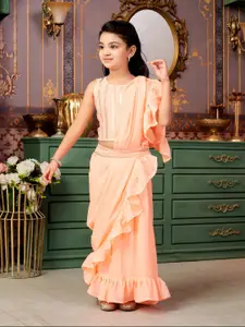 BAESD Girls Embellished Ready to Wear Lehenga & Blouse With Attached Dupatta