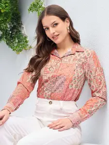 DressBerry Women Smart Fit Spread Collar Floral Printed Casual Shirt