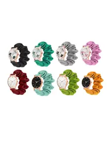 SZN Women Pack Of 8 Printed Dial & Wrap Around Straps Analogue Watch Rizly combo 8SZN