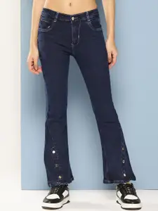 BAESD Women Comfort Bootcut Mid Rise Clean Look Stretchable Jeans