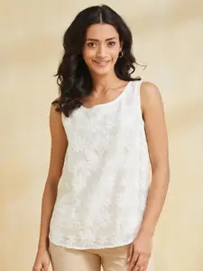 Fabindia Women Embroidered Cotton Top