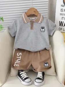 INCLUD Boys Printed T-shirt With Shorts