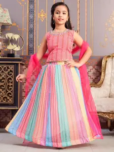 Sangria Girls Beads Embroidered Lehenga Choli With Dupatta