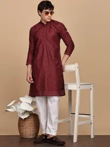Anouk Geometric Embroidered Thread Work Cotton Straight Kurta