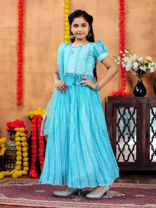 Sangria Girls Printed Lehenga With Choli & Dupatta