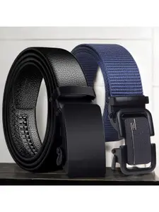 The Roadster Lifestyle Co Men Set Of 2 Textured Formal Belts