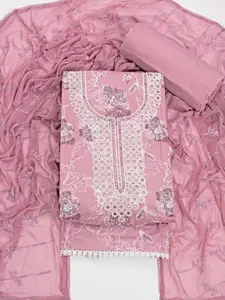 ASISA Floral Printed Sequinned Unstitched Dress Material