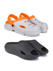 BERSACHE Men Pack Of 2 Colourblocked Clogs