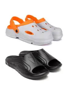 BERSACHE Men Pack of 2 Self Design Clogs