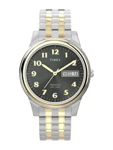 Timex Men Brass Dial & Stainless Steel Bracelet Style Straps Analogue Watch T26481