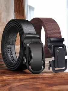 The Roadster Lifestyle Co. Men Set Of 2 Textured Belts