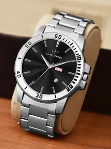 CHARLIEKEEN Men Brass Dial & Stainless Steel Straps Analogue Watch CC-GR010-BLK-CH