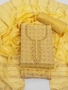 ASISA Geometric Embroidered Beads And Stones Pure Silk Unstitched Dress Material