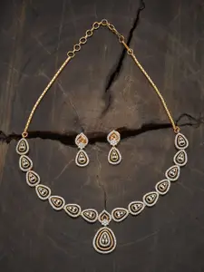 Kushal's Fashion Jewellery White Gold-Plated Party Zircon Necklace Set