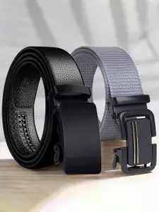 The Roadster Lifestyle Co. Set Of 2 Men Textured Formal Belts