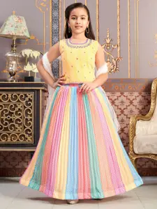 Sangria Girls Beads Embroidered Lehenga Choli With Dupatta