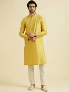 Manyavar Mandarin Collar Straight Kurta With Pyjama