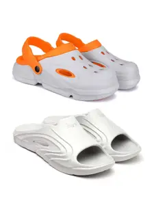 BERSACHE Men Pack Of 2 Self Design Clogs