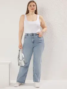 Trendyol Women Regular Fit Mid-Rise Light Fade Embellished Jeans