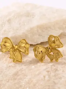SUBHAGALANKAR Stainless Steel Gold-Plated Contemporary Studs