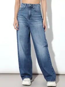 ONLY Women Wide Leg High-Rise Light Fade Jeans