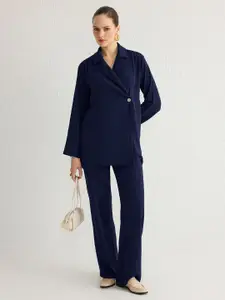 Trendyol Shawl Neck Long Sleeves Top With Trousers