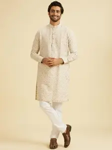 Manyavar Men Embroidered Thread Work Kurta