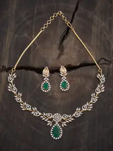 Kushal's Fashion Jewellery Gold-Plated Zircon Studded Party Necklace Set
