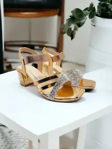 FABBMATE Women Embellished Round Toe Block Peep Toes