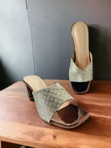 FABBMATE Embellished Party High-Top Comfort Peep Toes