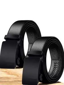 The Roadster Lifestyle Co. Men Pack Of 2 Textured Belts